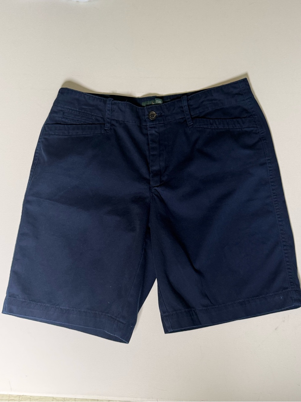 Lauren Ralph Lauren Navy Chino Bermuda Shorts Women’s Size 6 Preppy Classic - Picture 2 of 9